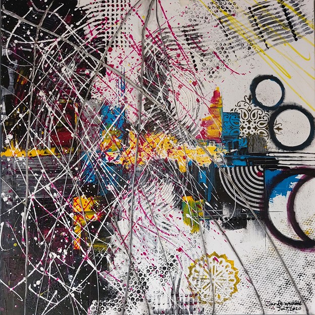 Janet Wallace is an emerging abstract artist who uses bold colors, textures and design to explore