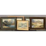 E. Grieg Hall, A group of five framed watercolours, largest frame size 56 x 66cm.