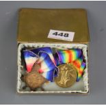 Two World War I medals for 220318 J.Darley, L.S.R.N.