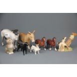 A group of Beswick and other animal figures (one pony A/F).