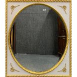 A large painted and gilt framed mirror, frame size 96 x 115cm.
