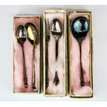 Five Danish hallmarked silver spoons.