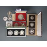 A quantity of mixed silver proof and other coins including Royal Mint silver jubilee Westminster