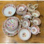An extensive Victorian part tea set with chinoiserie design.
