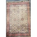 A large antique Eastern wool carpet, 243 x 338.