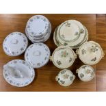 A 1970's Ridgway White Mist pattern dinner service together with a 1940's part dinner service.