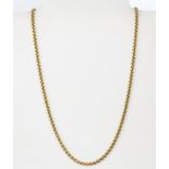 A 9ct yellow gold chain necklace, approx. L. 50cm, approx. 18.6gr.