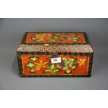 A Tibetan hand painted wooden scripture box, 30 x 15 x 16cm.