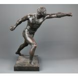 An impressive 19th / early 20th C French bronze figure of a gladiator, H. 44cm.
