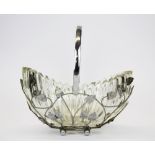 A 1950's glass basket in a chromium plated frame, H. 23cm.