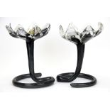 A pair of Murano glass table glass decorations (2nds), H. 16cm.