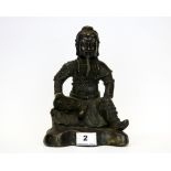 A heavy quality Chinese cast bronze figure of a lucky god, H. 22cm.