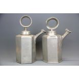 A pair of 19th C Continental pewter iced wine jugs, H. 33.
