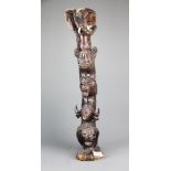 An impressive South African carved hardwood sculpture of ' The Big Five', L. 60cm.