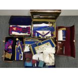 An extensive quantity of Masonic regalia and other items.