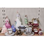 A group of Coalport figurines and other items.