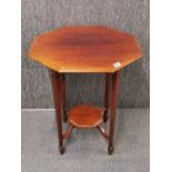 An Edwardian octagonal mahogany side table, H. 73cm W. 61cm.