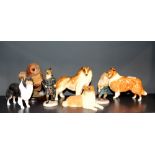 A Beswick figure of 'Lochinvar of ladypark' and other porcelain and resin figures.