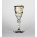 A fine early cut and gilt crystal liquor glass, H. 15cm.