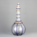 A superb 19th C Venetian blown glass decanter, H. 37cm.