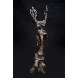 Dr. Njoku Kenneth, "Egedege", bronze sculpture, 153 x 45 x 23cm, 21kg, c. 2012. Egedege brings to