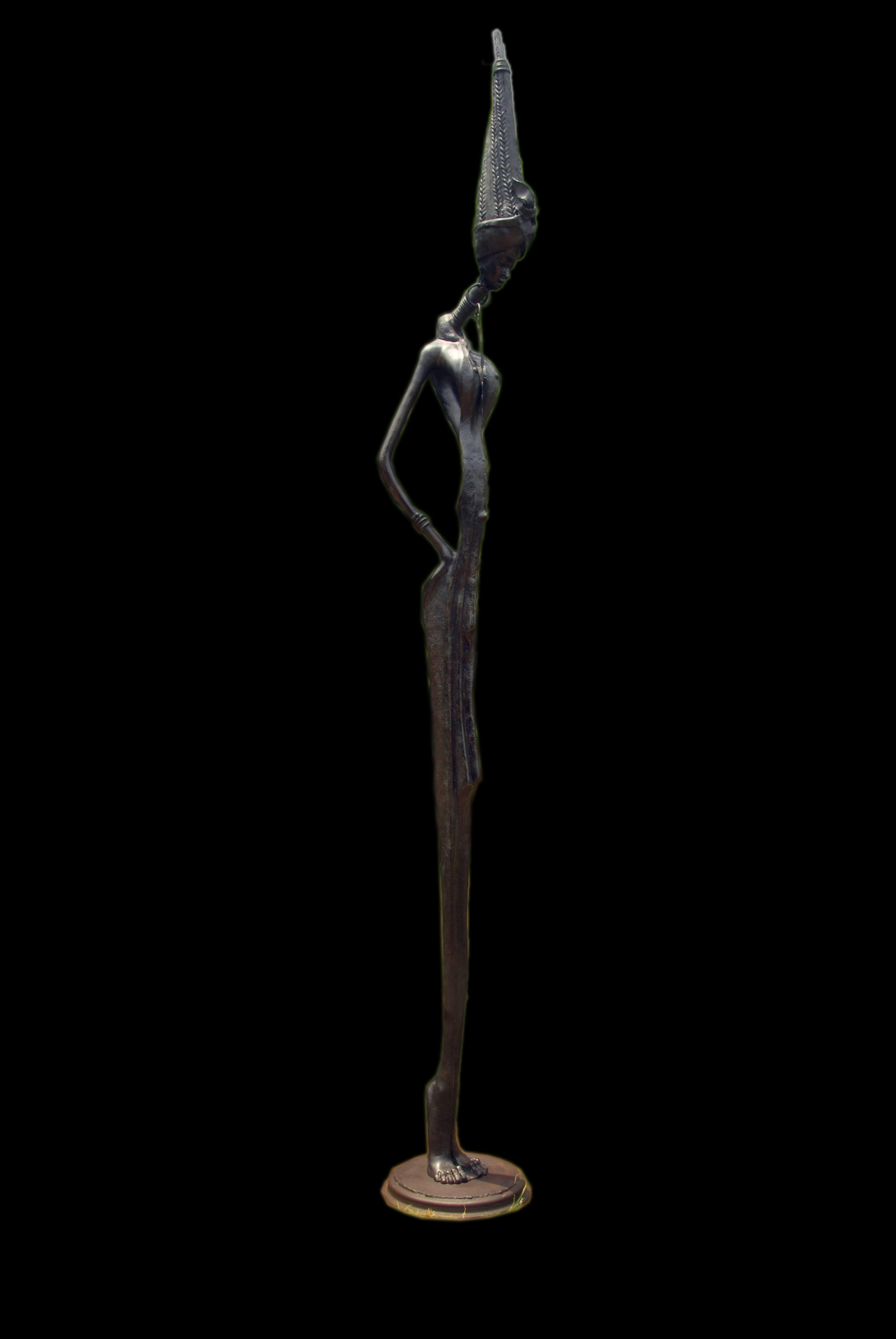 Dr. Njoku Kenneth, "Tall among equals", bronze sculpture, 325 x 42 x 31cm, 50kg, c. 2018. Presents a - Image 5 of 6