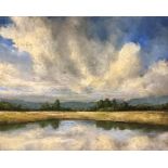 Kim Eshelman, "Reflecting", unframed pastel on mounted board, 16 x 20 in, c. 2020. Fueled by