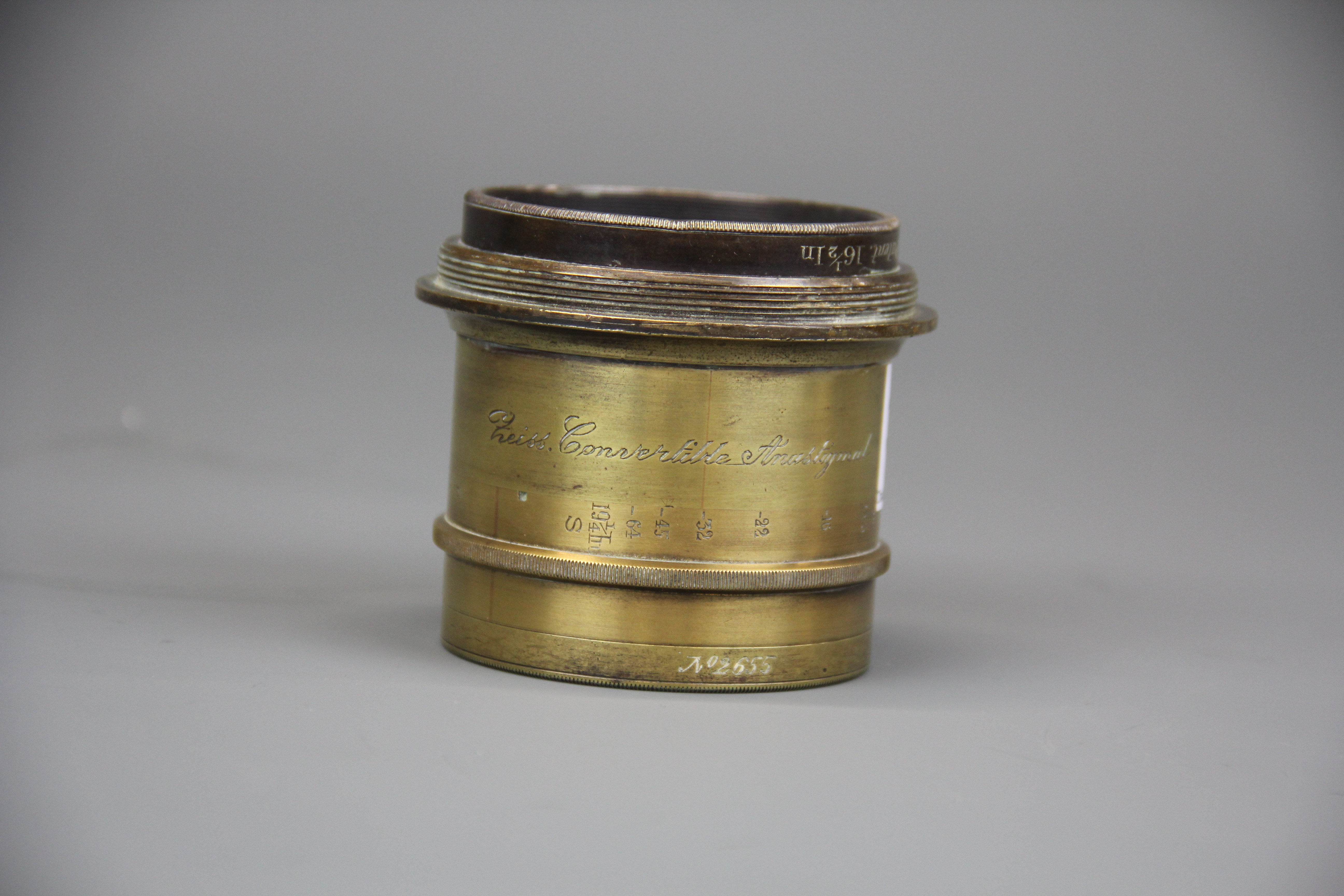 A Ross London Zeiss convertible anastigmat brass bound camera lens. Zeiss patent 19 1/4 front lens - Image 2 of 5