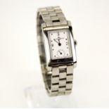 A lady's vintage stainless steel Baume and Mercier wristwatch.