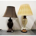 Two large decorative table lamps, H. 75cm.