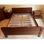 A mahogany king size bed, 170 x 210 x 83cm.