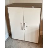 A matching contemporary office cupboard, 89 x 40 x 111cm.