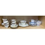 A fine Tuscan china part tea set (one saucer missing) together with a Royal Doulton 'Cranbourne'