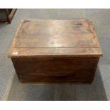 A vintage pine tool chest, 51 x 51 x 47cm.