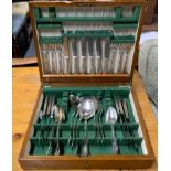 A boxed silver plated WMF Friodur cutlery set.