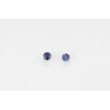 A pair of 9ct white gold (stamped 9K) stud earrings set with brilliant cut sapphires, approx. L.