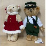 Two limited edition Stieff figures of Mrs Santa Clause teddy bear with certificate and Flying