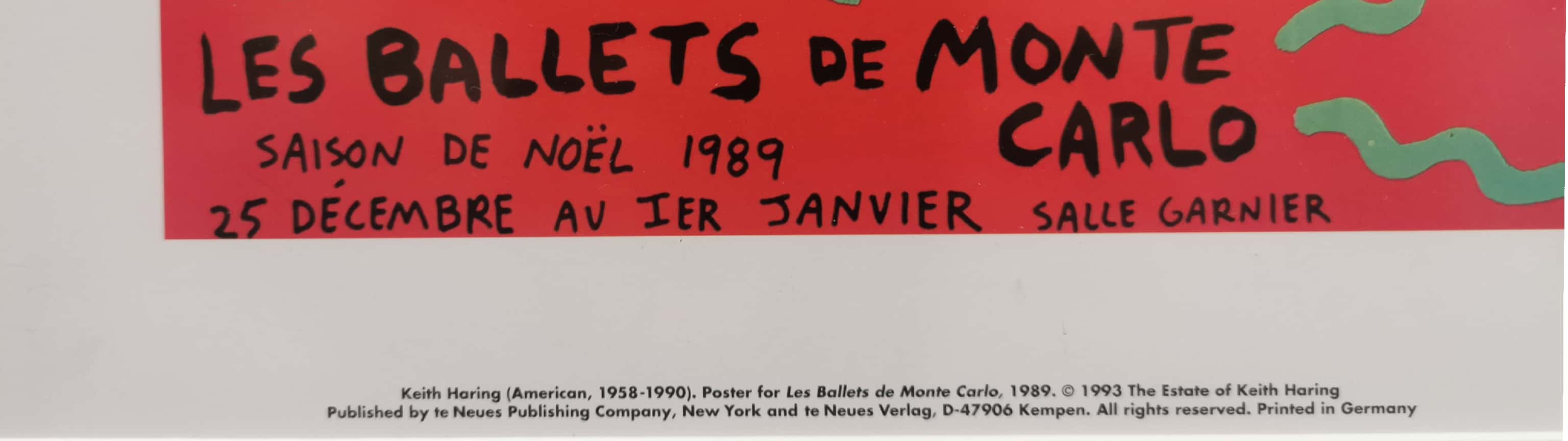 A Keith Haring framed lithograph of the poster 'Les Ballets de Monte Carlo' 1989, frame 53 x 43cm. - Image 2 of 4