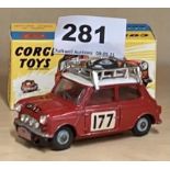 A Corgi toys 1967 Monte Carlo winner BMC Mini Cooper S with replacement box