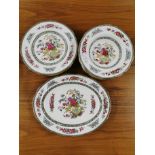 A quantity of Royal Albert 'Tree of Kashmir' dinner china, six dinner plates, eight soup bowls and