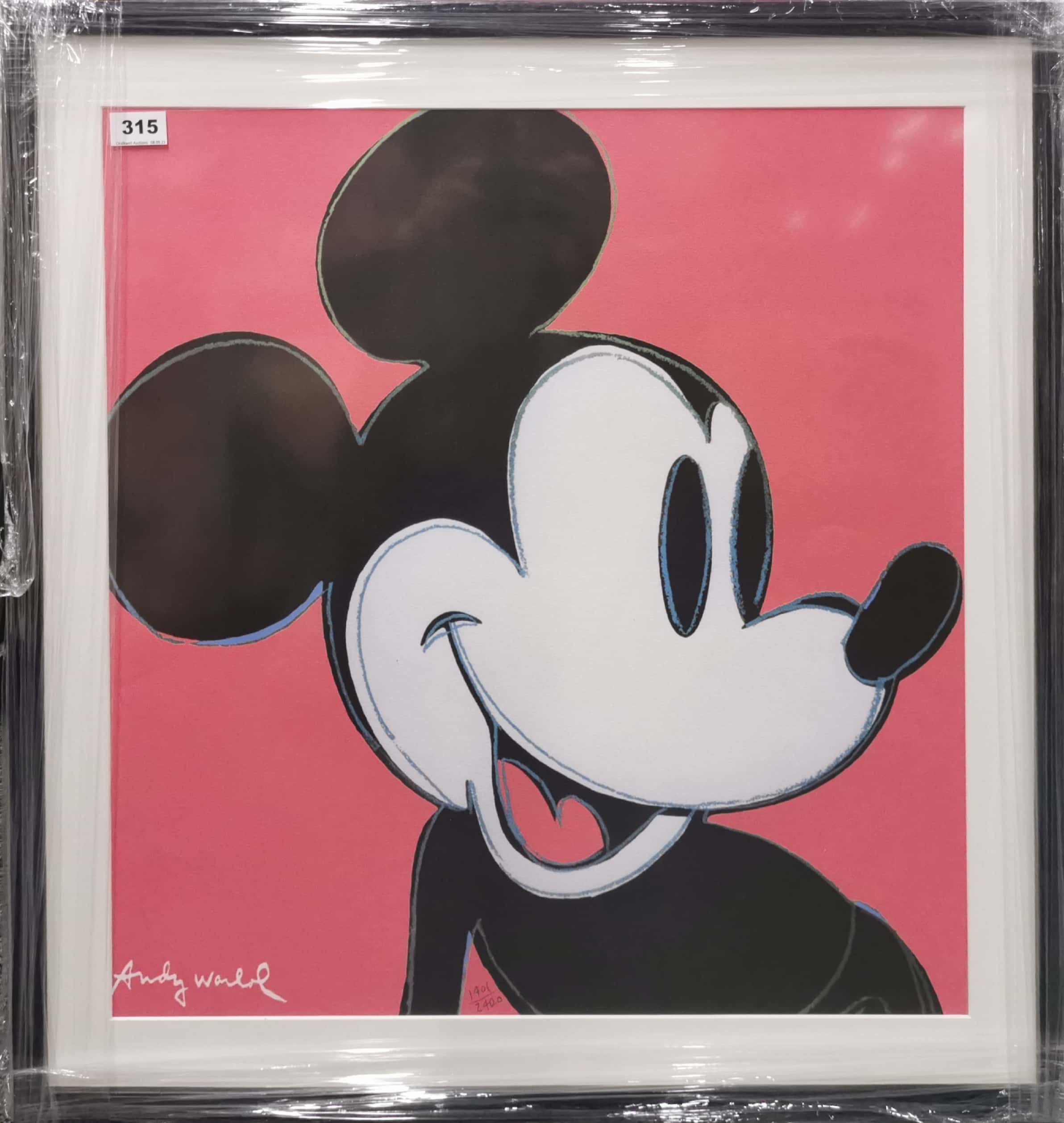 An Andy Warhol framed limited edition (1401/2400) lithograph entitled 'Mickey Mouse' frame 73 x