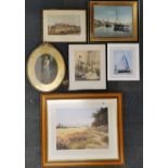 A group of mixed framed prints, largest frame size 76 x 67cm.