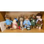 A lovely group of six Steiff Peter Rabbit figures, H. 30cm. With certificates.