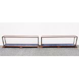 A pair of useful glass and wooden display cases, 67 x 13 x 20cm.