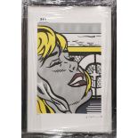 A Roy Lichtenstein framed limited edition (8/150) lithograph entitled 'Shipboard Girl' frame 53 x