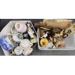 Two boxes of mixed china items etc.