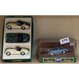 A Corgi boxed Jaguar 1953 rally set together with a Corgi classic Austin Healey 3000 sports car.