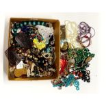 A box of costume jewellery etc.