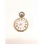 A very pretty Edwardian 14ct gold outer cased ladies fob watch.