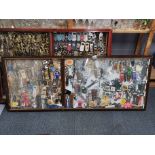 A wall cabinet containing a massive collection of bottle openers, 150 x 60cm.